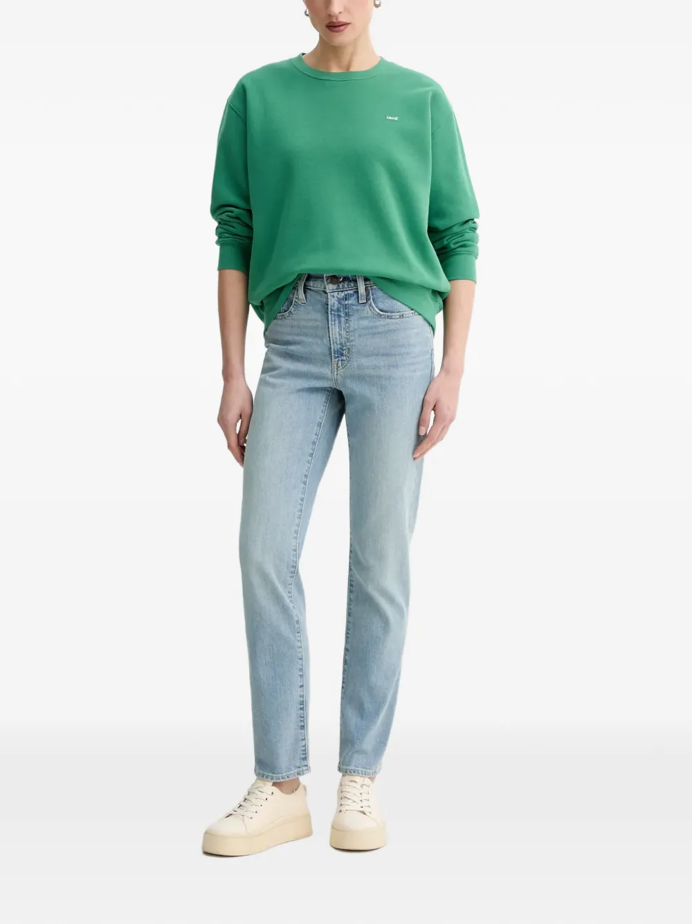 Levi's Straight jeans met logopatch Blauw