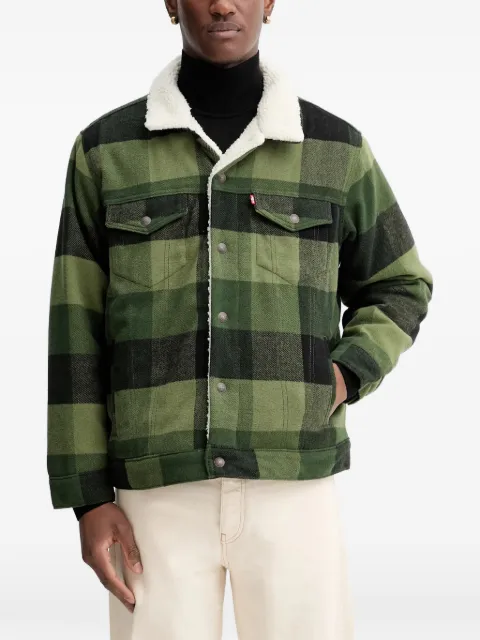 Levi's check-pattern shearling-collar jacket