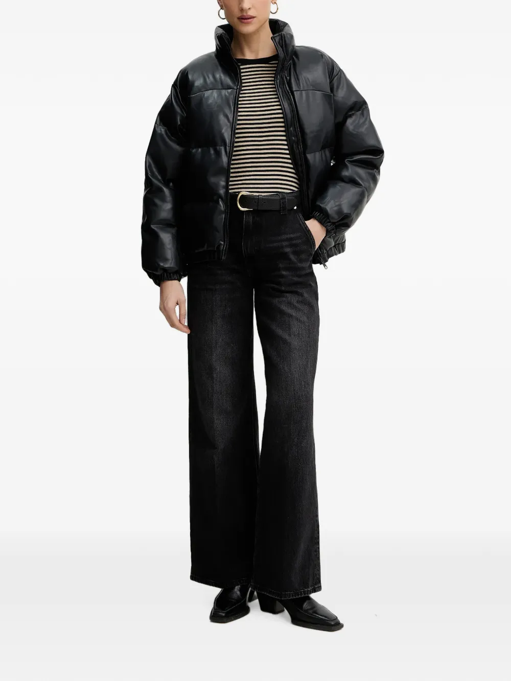 Levi's Noe Western zip-up puffer jacket Zwart