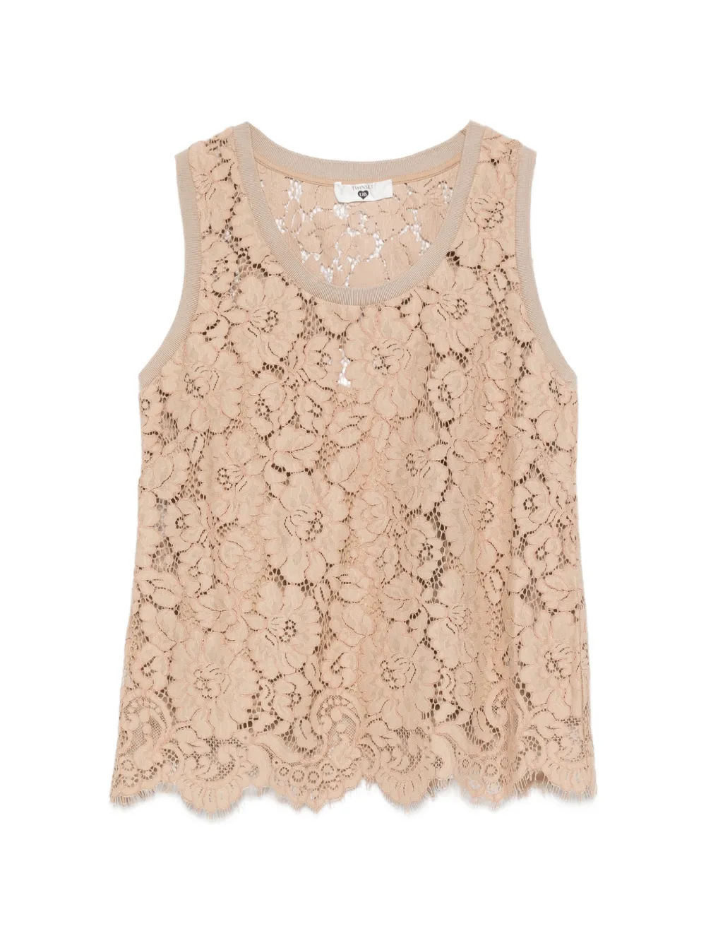TWINSET lace-detail scalloped top - Neutrals