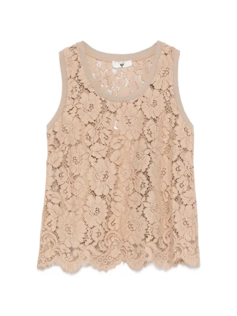 TWINSET lace-detail scalloped top