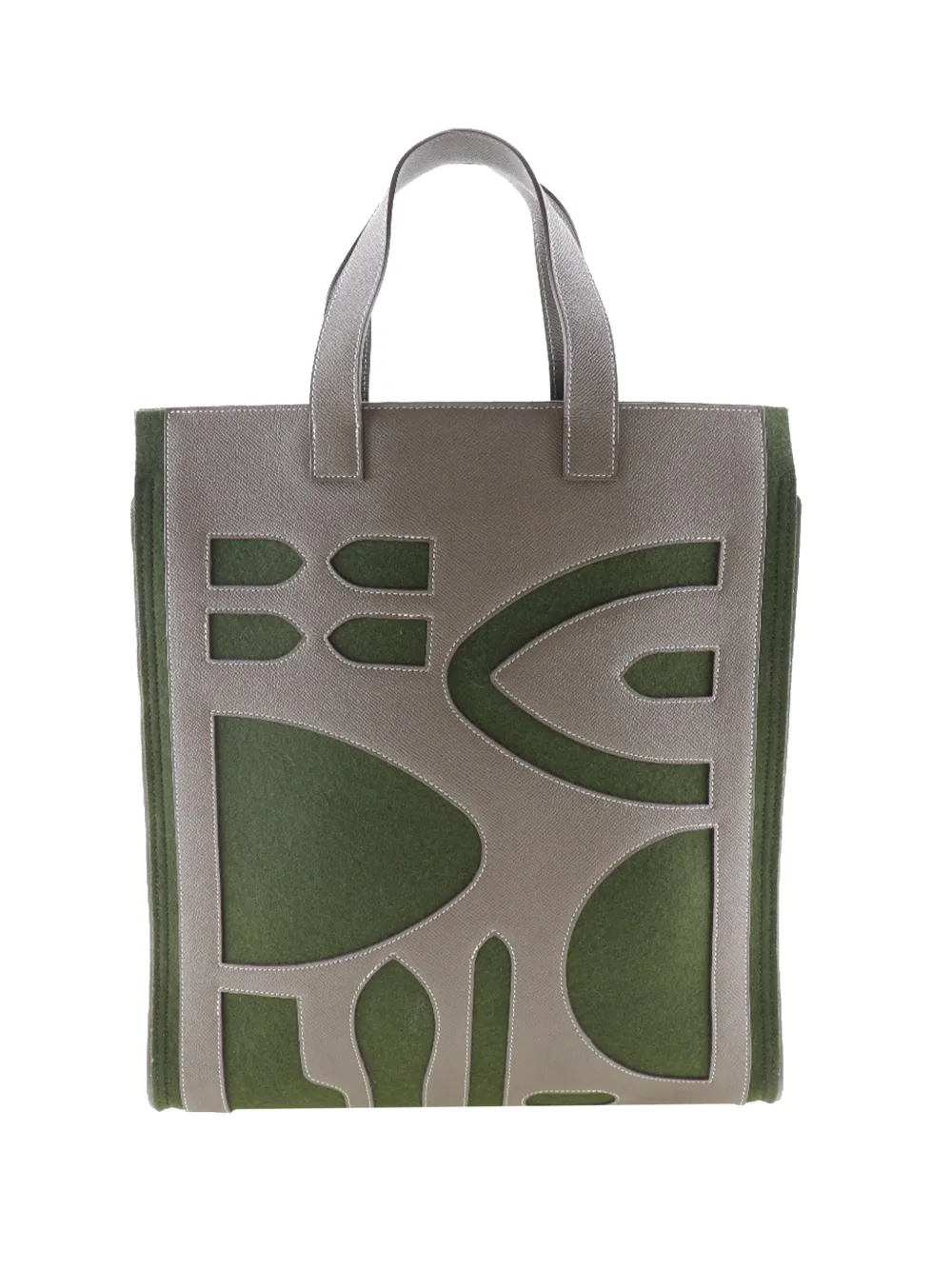 Hermès Pre-Owned 2015-2025 Epsom and Felt Petit H Skeleton Vertical GM tote bag - Marrone