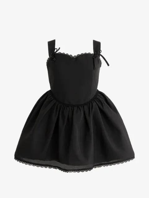 Tulleen vestido sin mangas con ribete de encaje