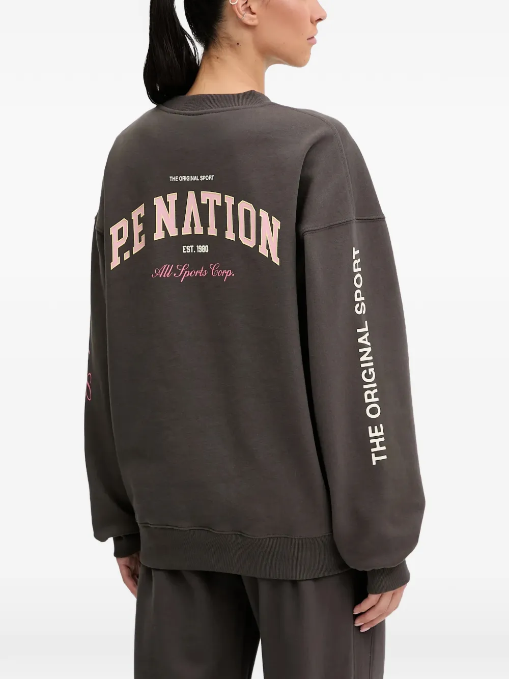  P.e Nation Logo-lettering Sweatshirt - Brown 