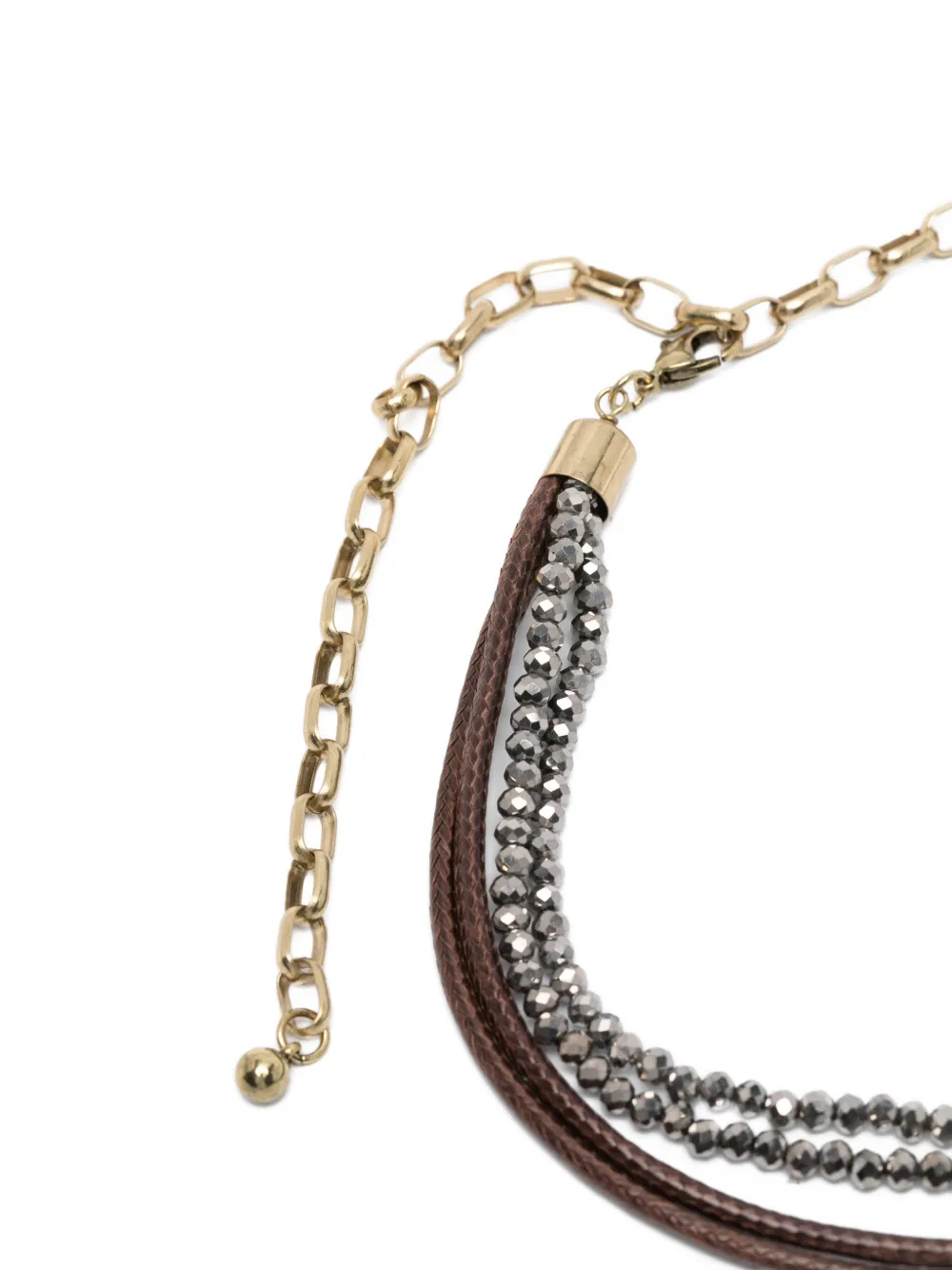  Antonelli Collar Daphne Con Borlas Y Cuentas - Gris 