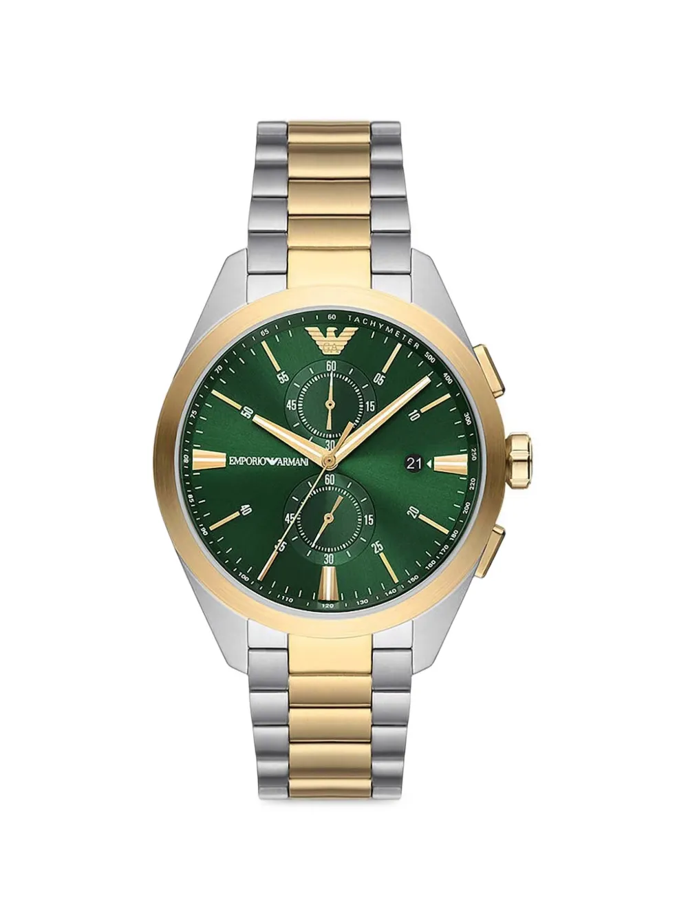 Emporio Armani Claudio two-tone chronograph 43mm watch - Verde