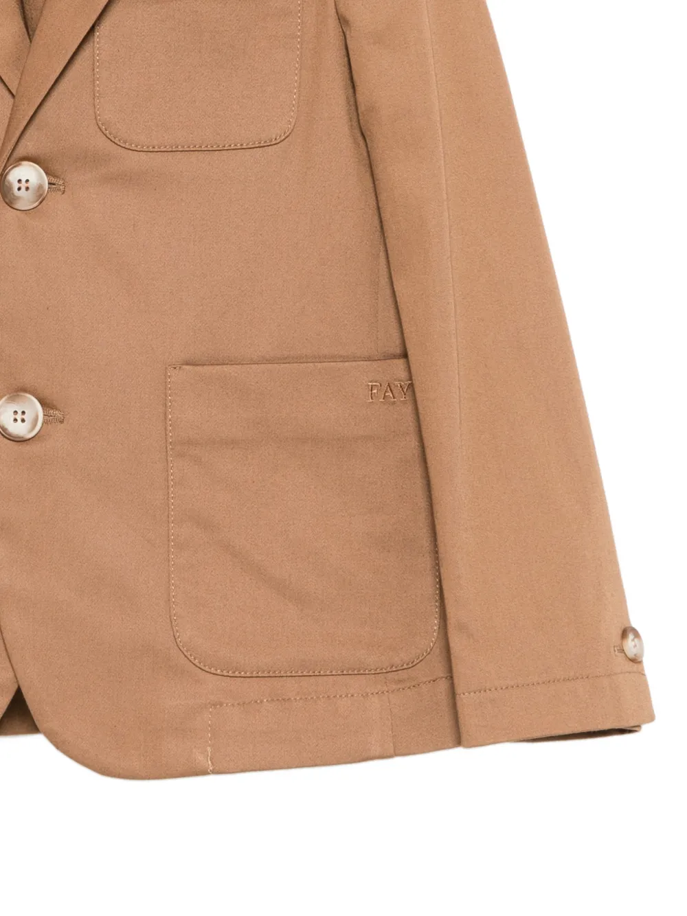  Fay Kids Button Chest-pocket Jacket - Brown 