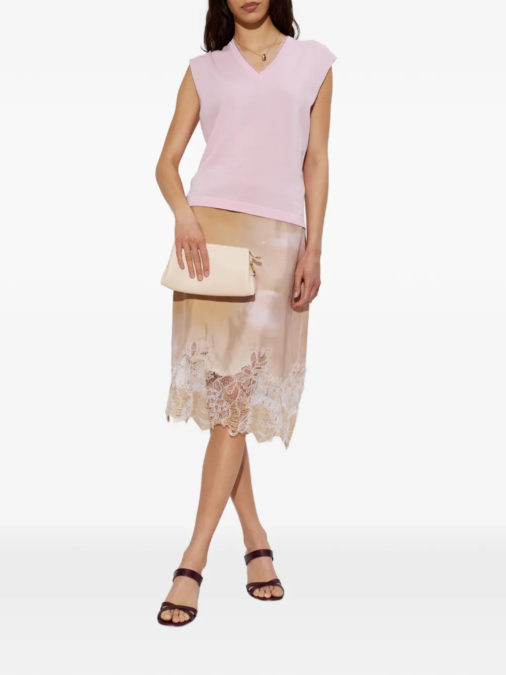  Fabiana Filippi Lace Skirt - Neutrals 