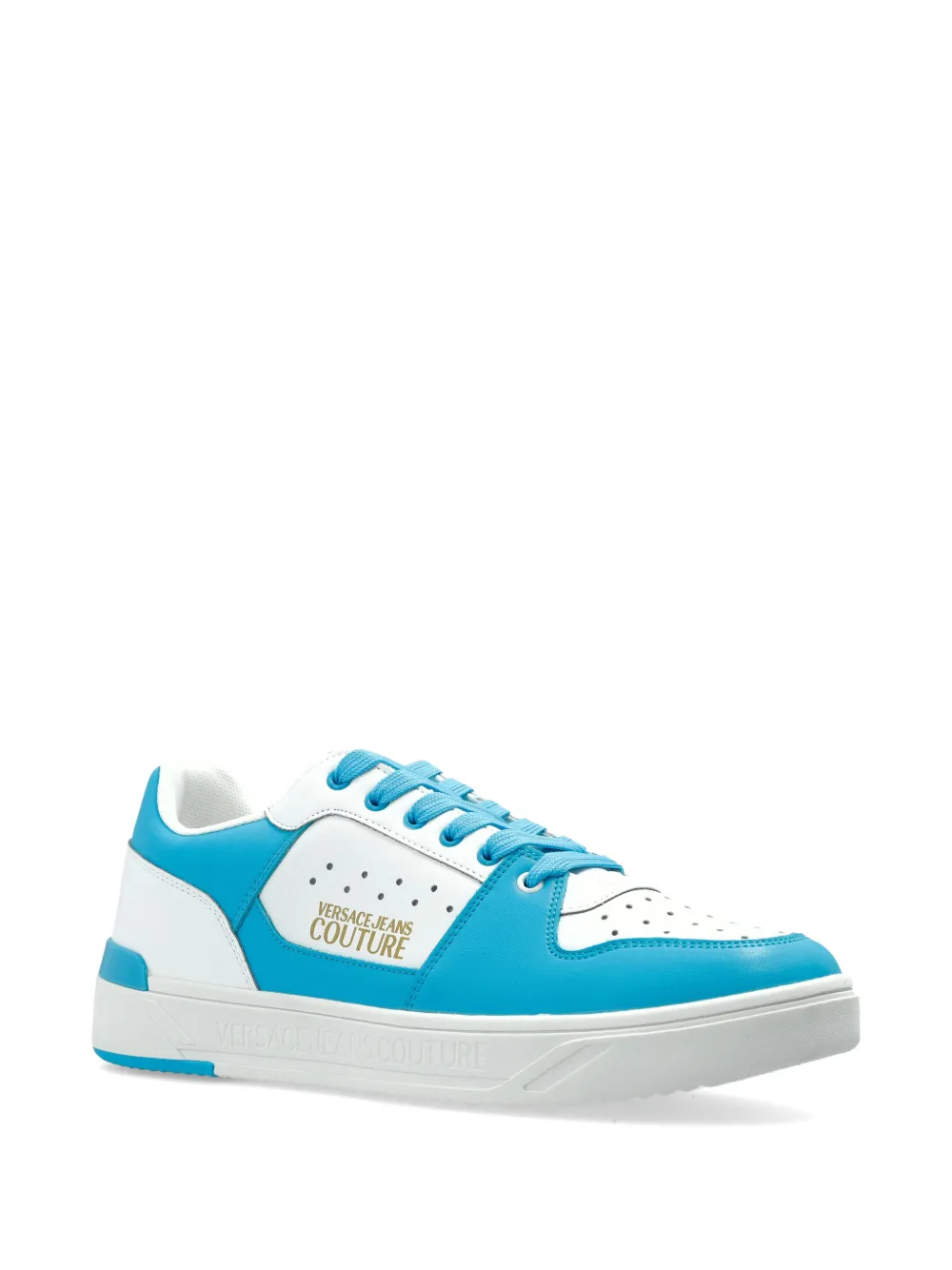 Versace Jeans Couture leather logo sneakers Blauw