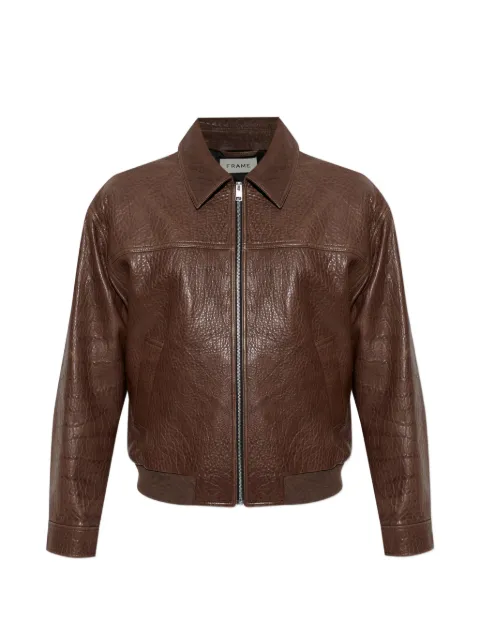 FRAME zip leather jacket