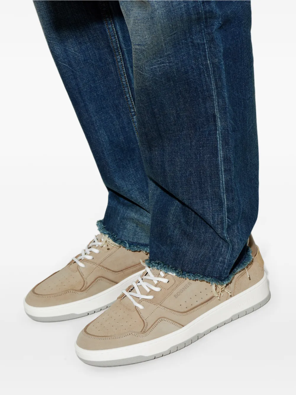 BOGNER Los Angeles sneakers met geperforeerde vlakken Beige