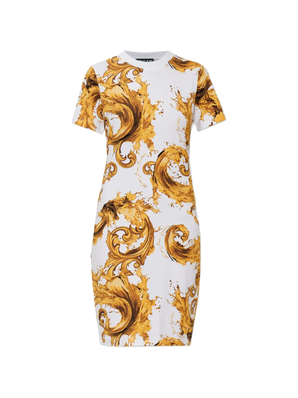 Versace Jeans Couture Barocco-print mini dress - Bianco