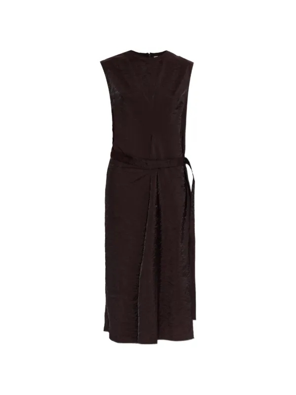 Studio Nicholson Verve Tie Belt Midi Dress in Brown