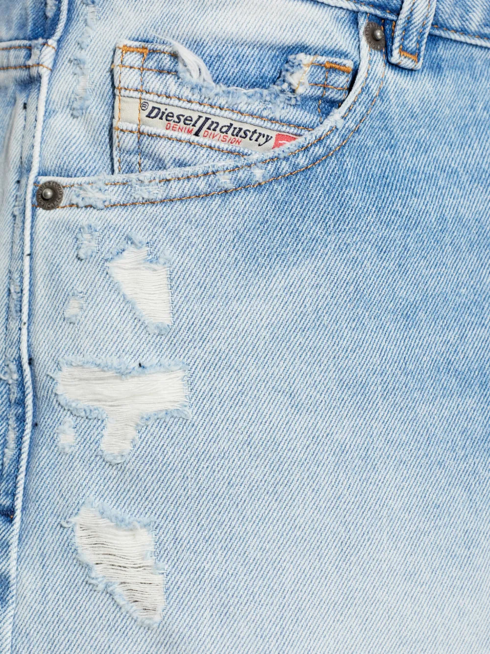 Diesel De-Helios gerafelde denim shorts Blauw