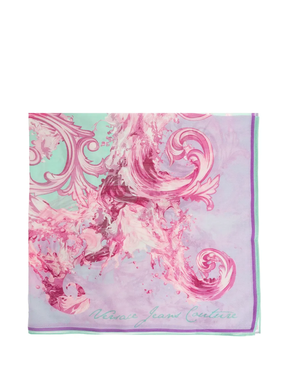 Versace Jeans Couture printed trim scarf - Rosa