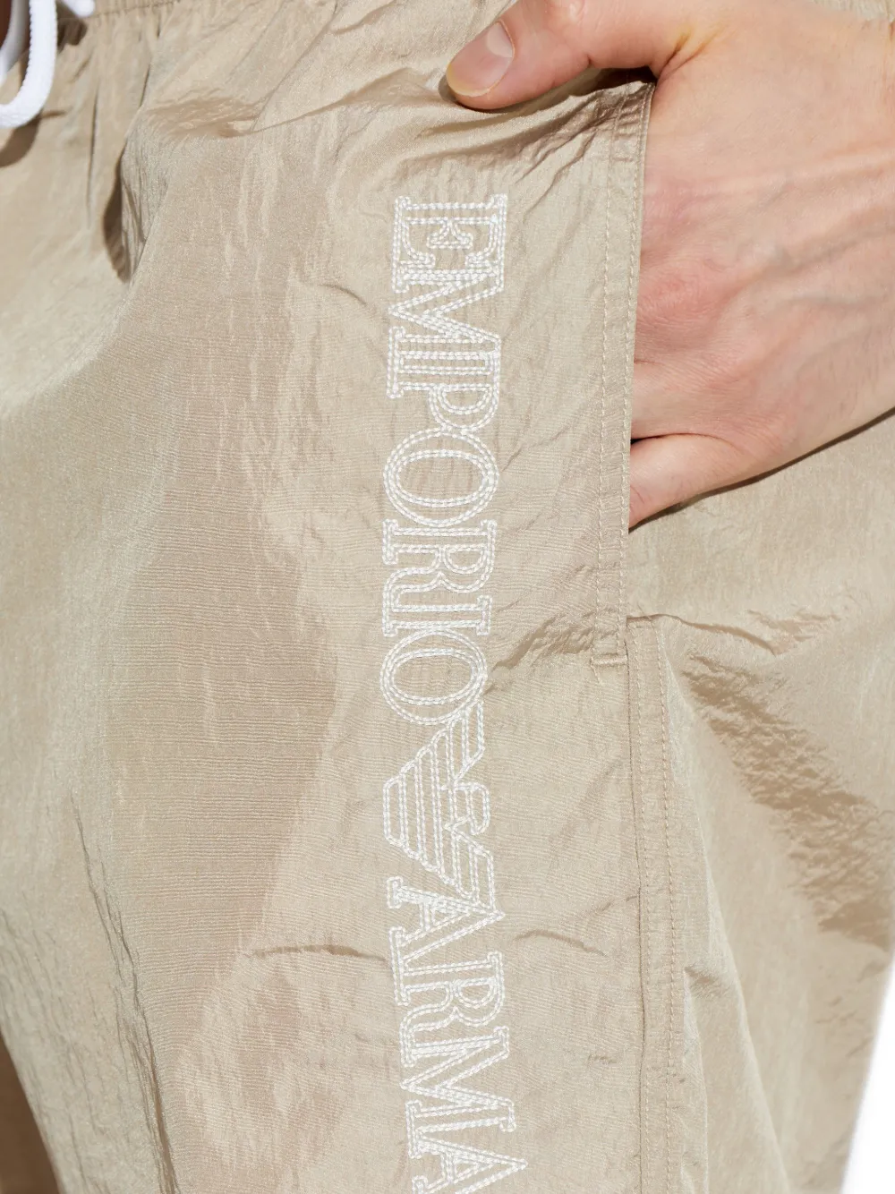 Emporio Armani Zwembroek met trekkoord Beige