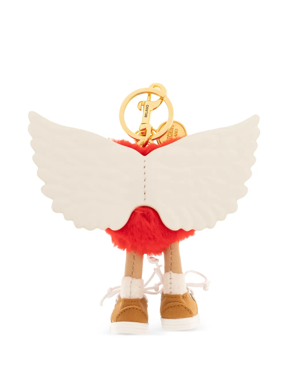 Moschino Sleutelhanger met hart en vleugels Rood