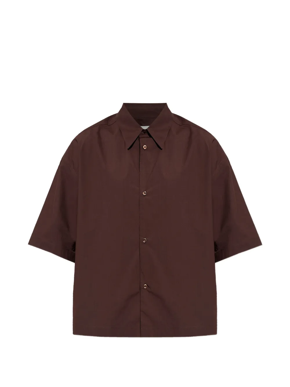 Studio Nicholson poplin short-sleeved shirt - Marrone