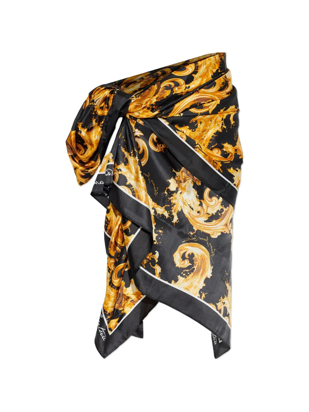 Versace Jeans Couture knotted patterned sarong - Nero