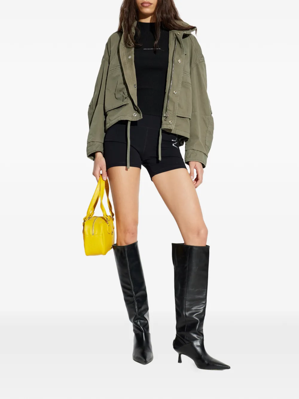  Alexander Wang Logo-embroidered Cotton Jacket - Green 