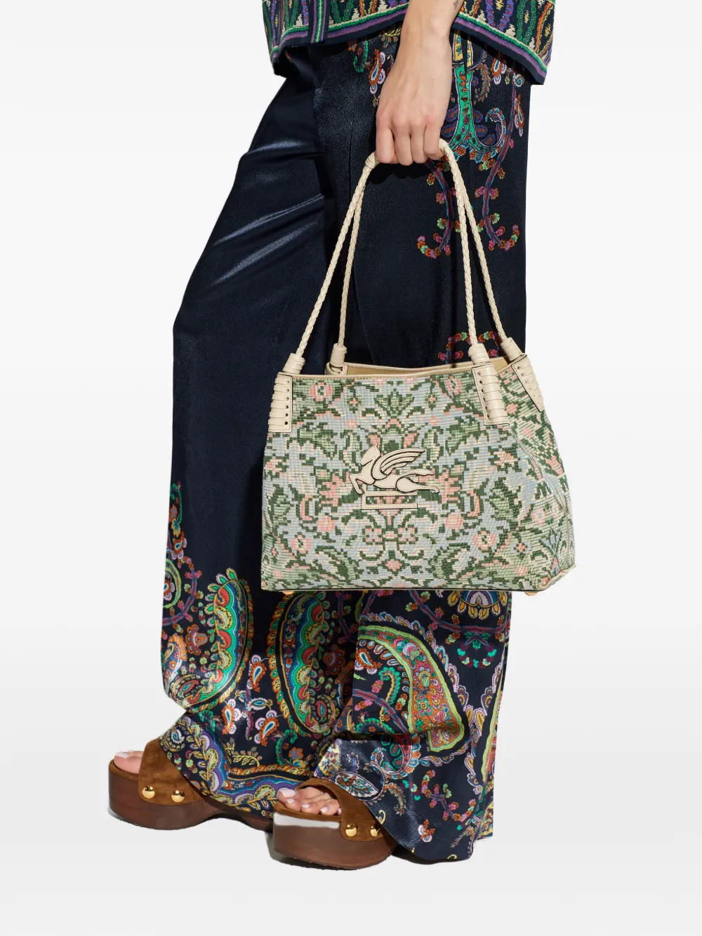  Etro Printed Pegasus Tote Bag - Blue 