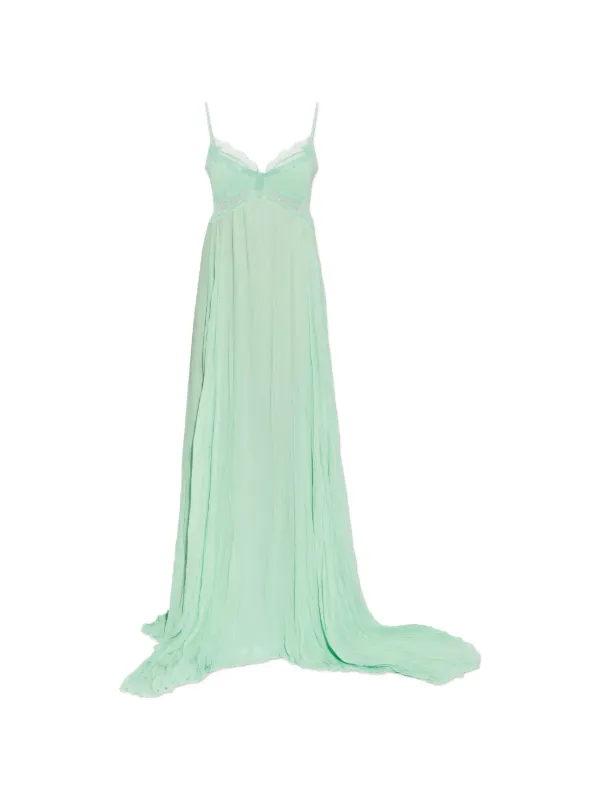 Blumarine Lace Insert Dress - Green Blumarine Lace Insert Dress - Green