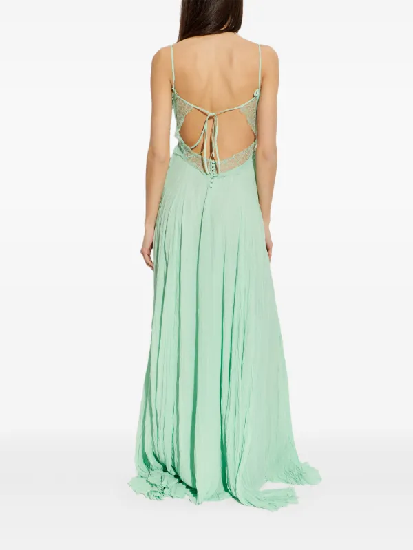 blumarine green dress Blumarine Lace-detail Maxi Dress