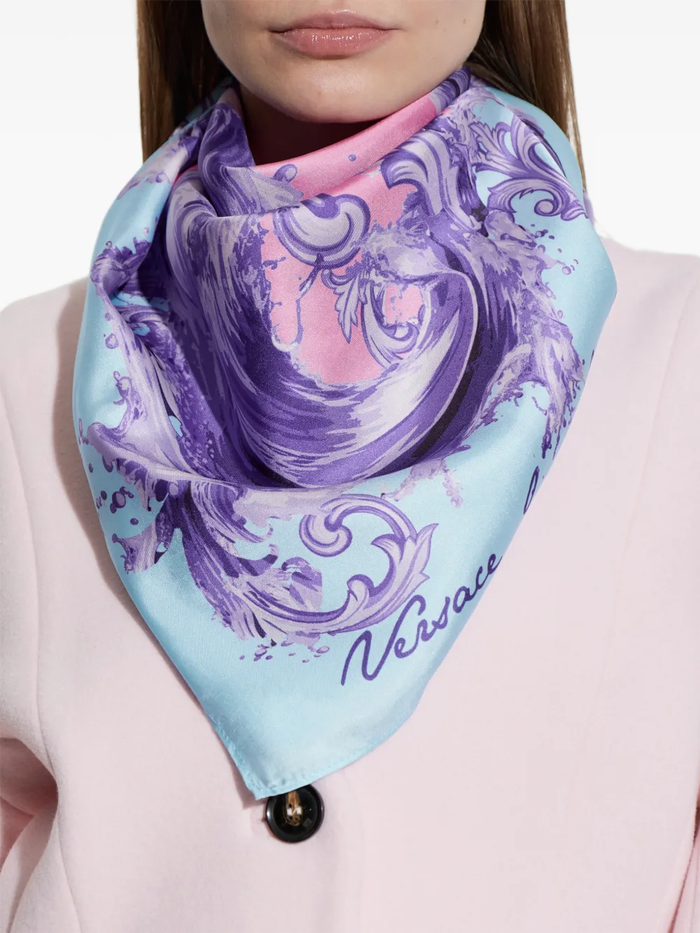 Versace Jeans Couture Sjaal met print Blauw