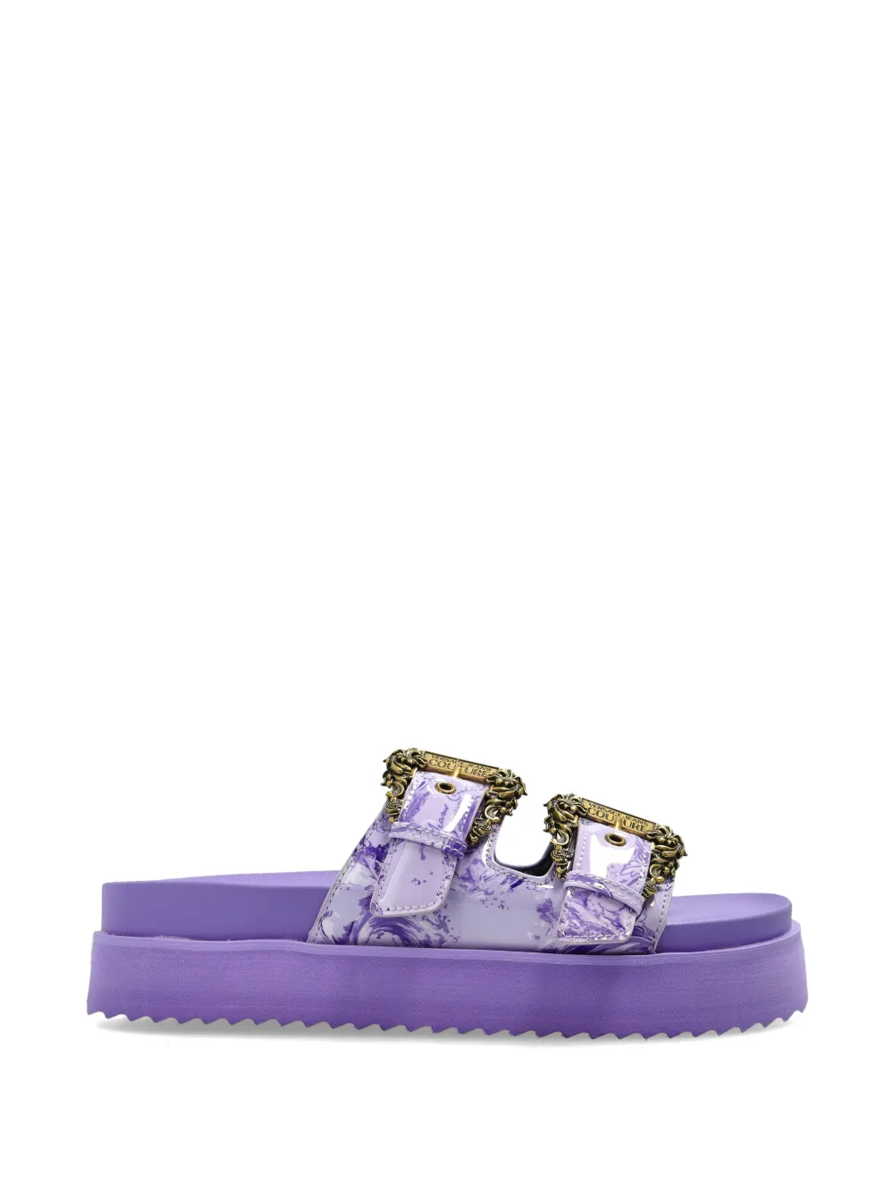 Versace Jeans Couture Sandalen met plateauzool en gespbandje Paars