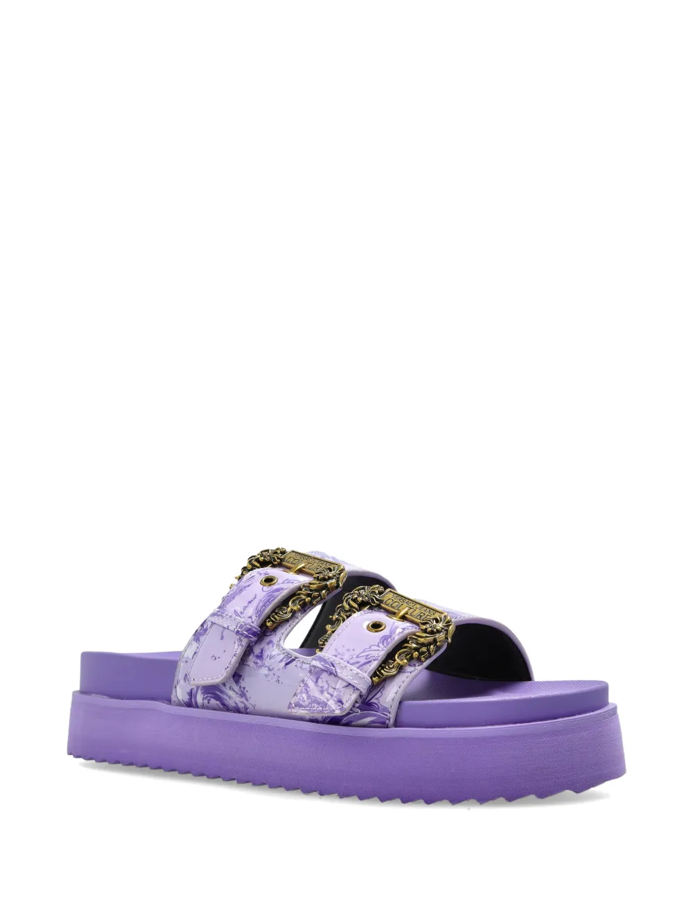 Versace Jeans Couture Sandalen met plateauzool en gespbandje Paars