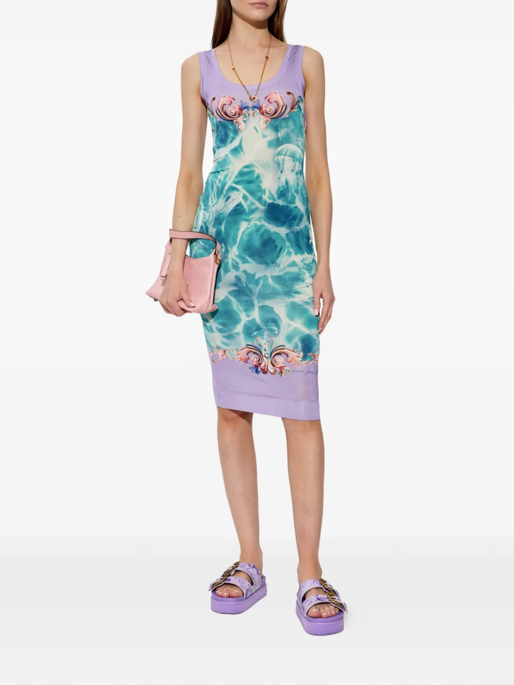 Versace Jeans Couture Sandalen met plateauzool en gespbandje Paars