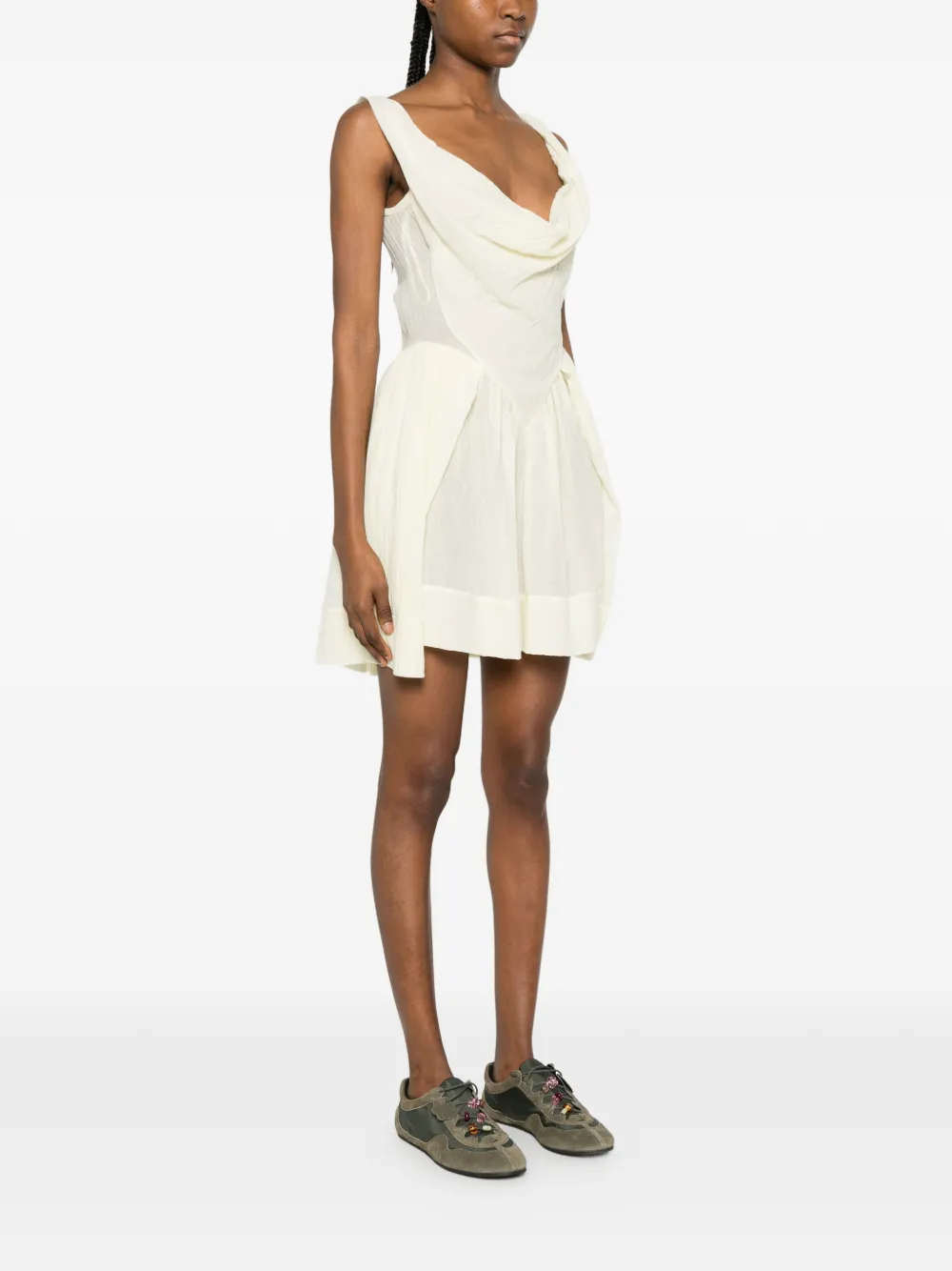 Vivienne Westwood Sunday gedrapeerde gelaagde mini-jurk Beige