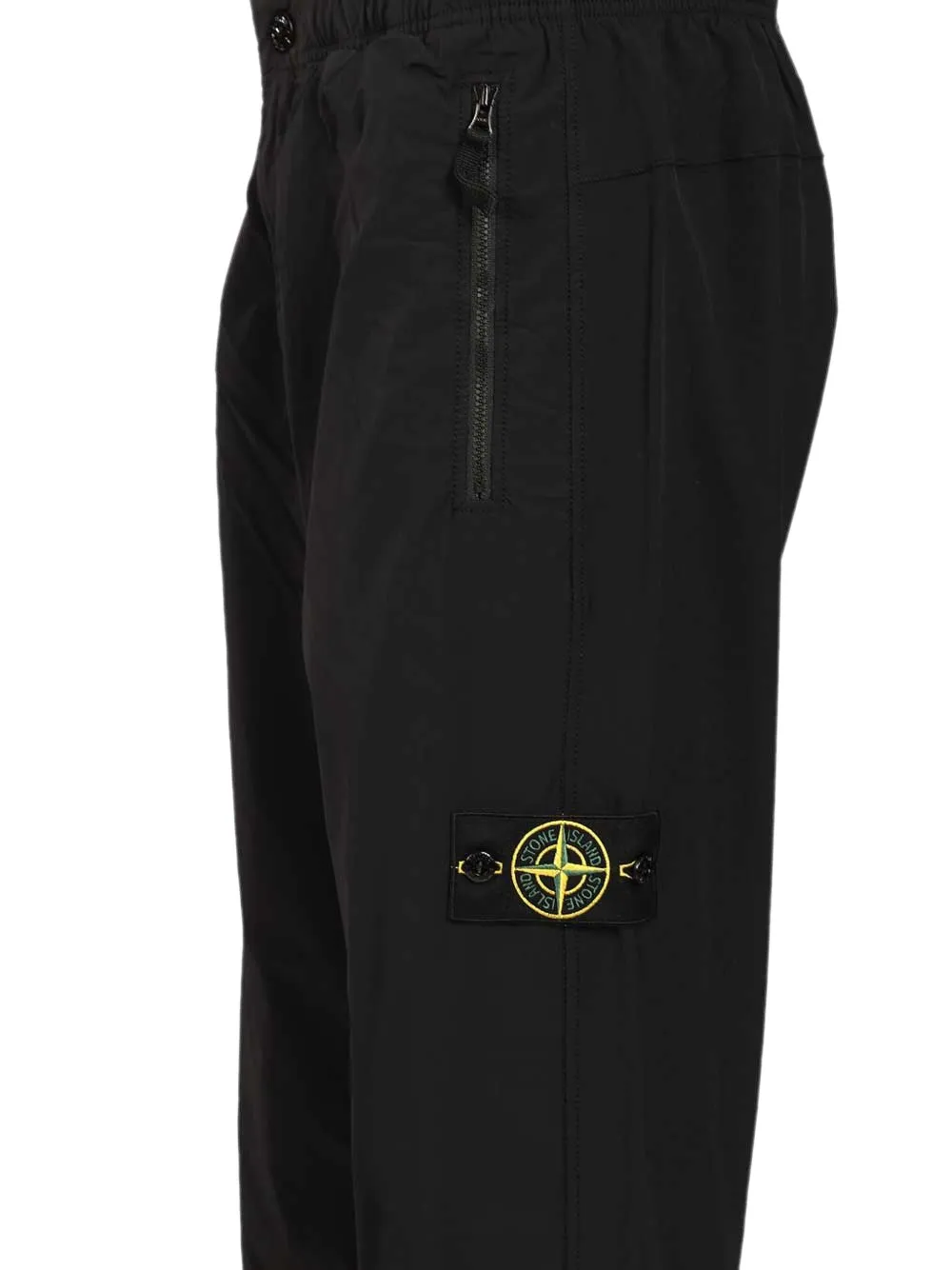 Stone Island 3100048 stretch nylon tech fleece broek Zwart