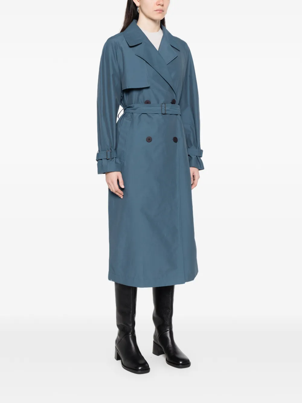  Alphatauri Belted Double-breasted Coat - Blue 