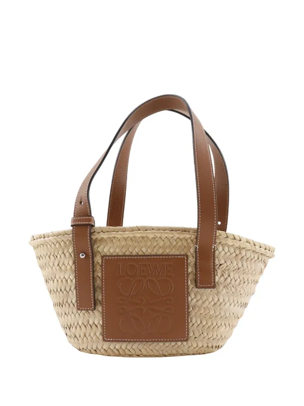 Loewe Pre-Owned 2021 Small Raffia Basket Tote Bag | Brown | FARFETCH