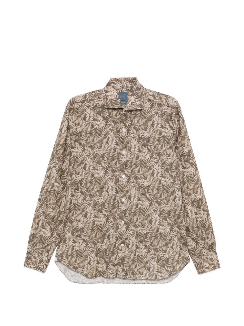 Barba leaf-print shirt - Marrone