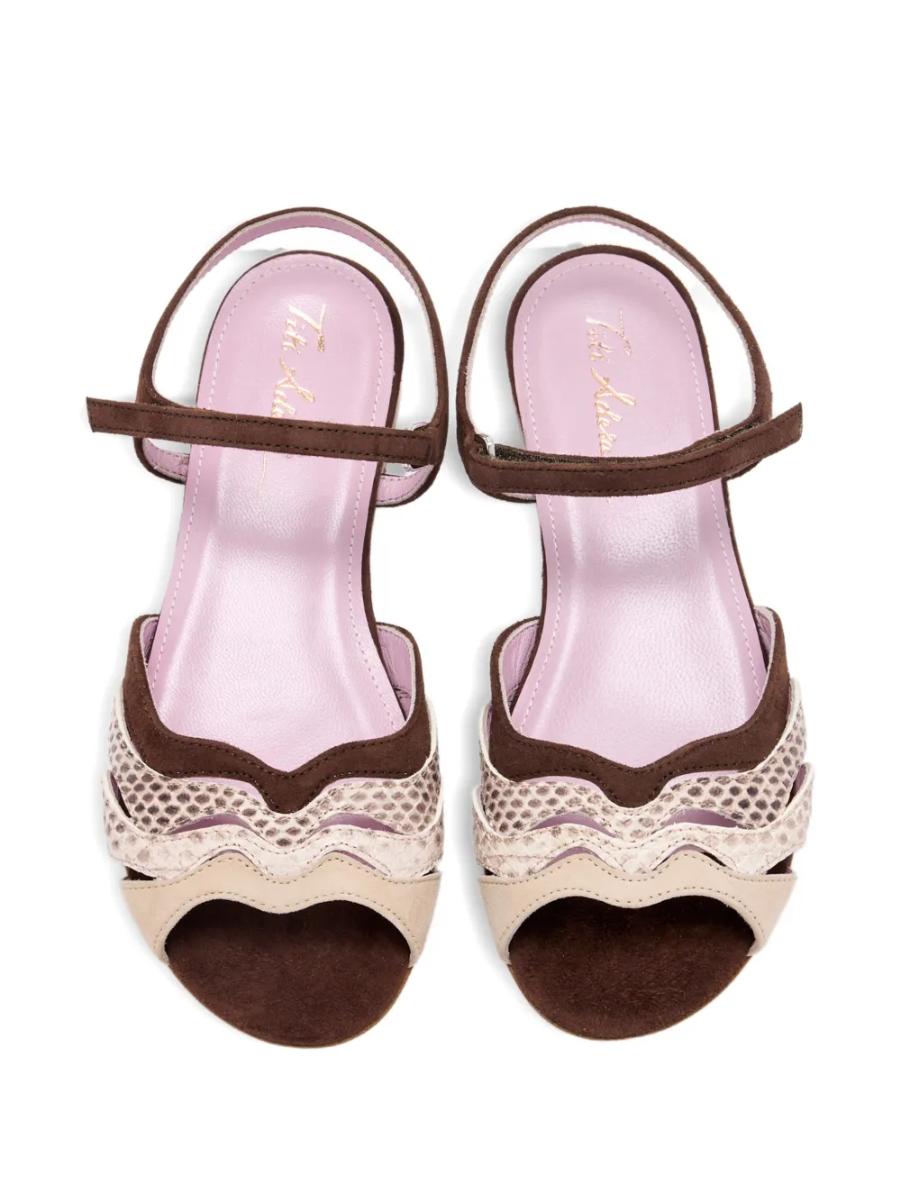 TITI ADESA Sandalen met golvend vlak Bruin