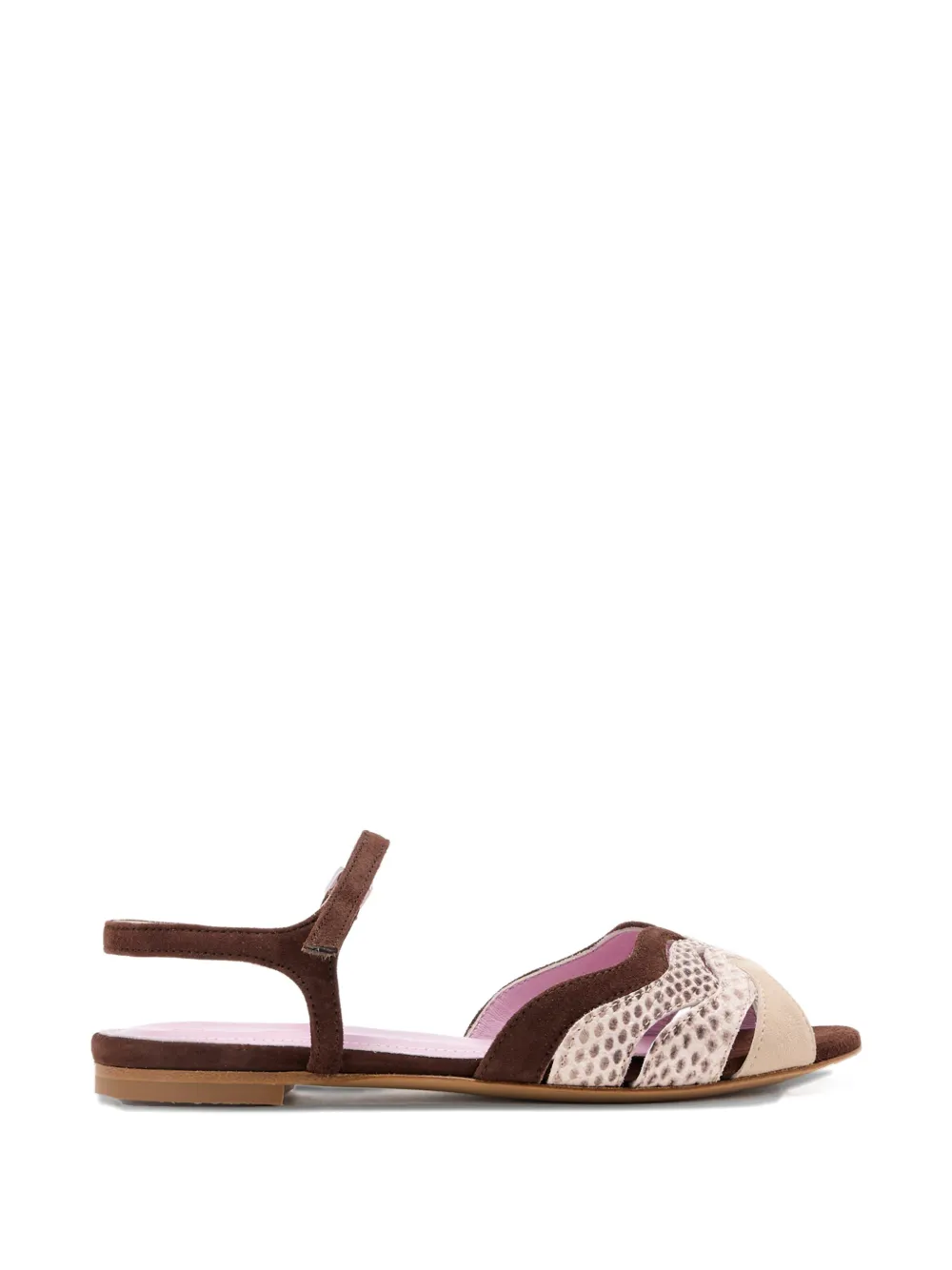 TITI ADESA wavy-panel sandals - Marrone