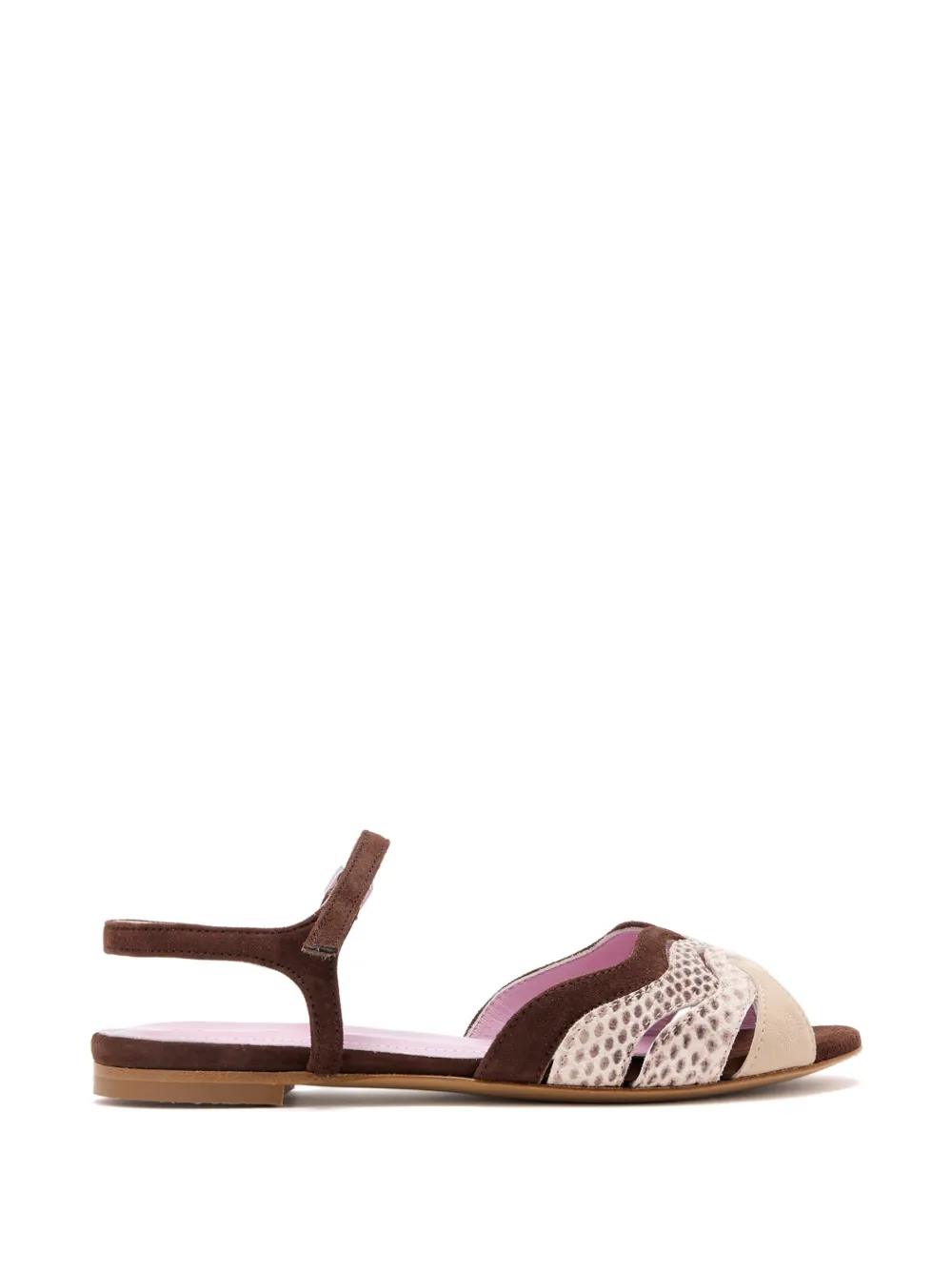 TITI ADESA wavy-panel sandals - Marrone