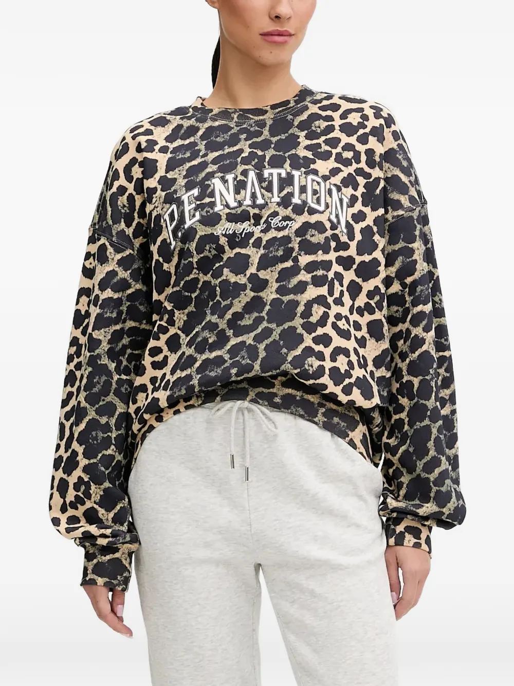 P.E Nation Felpa Heritage con stampa animalier - Nero