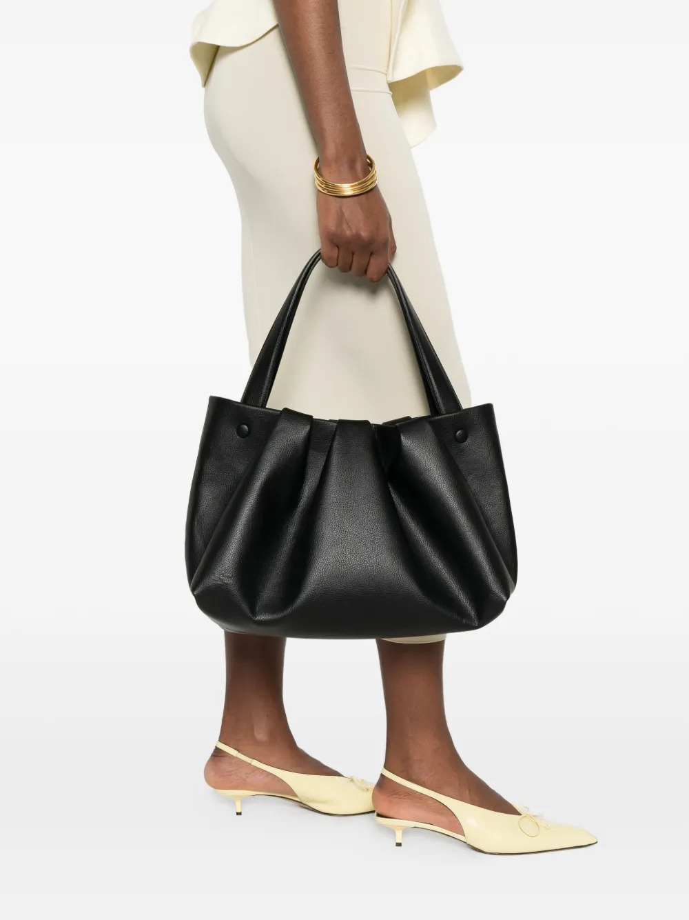 Themoirè Geplooide shopper Zwart