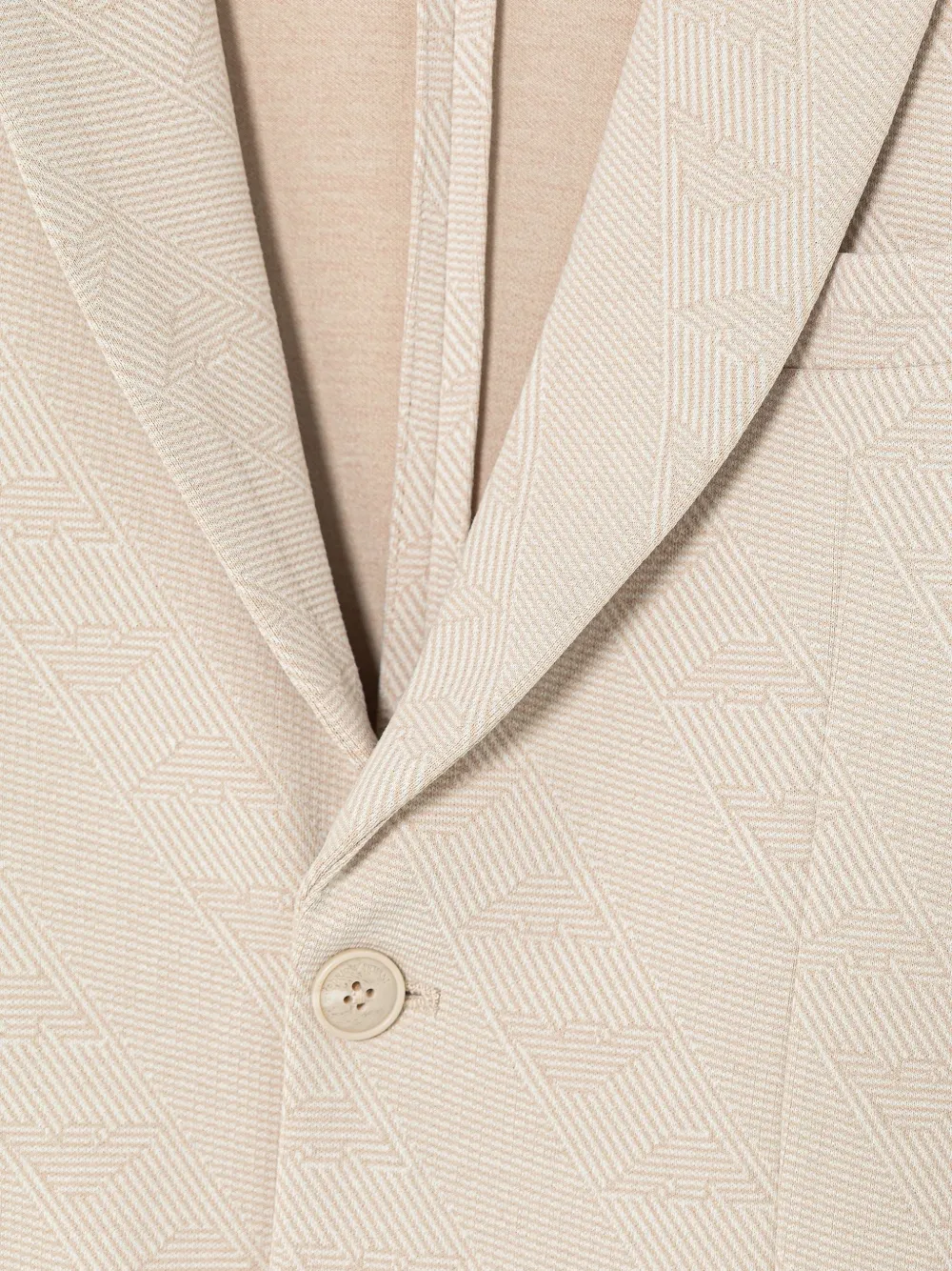 Emporio Armani Kids Blazer met knopen en textuur Beige