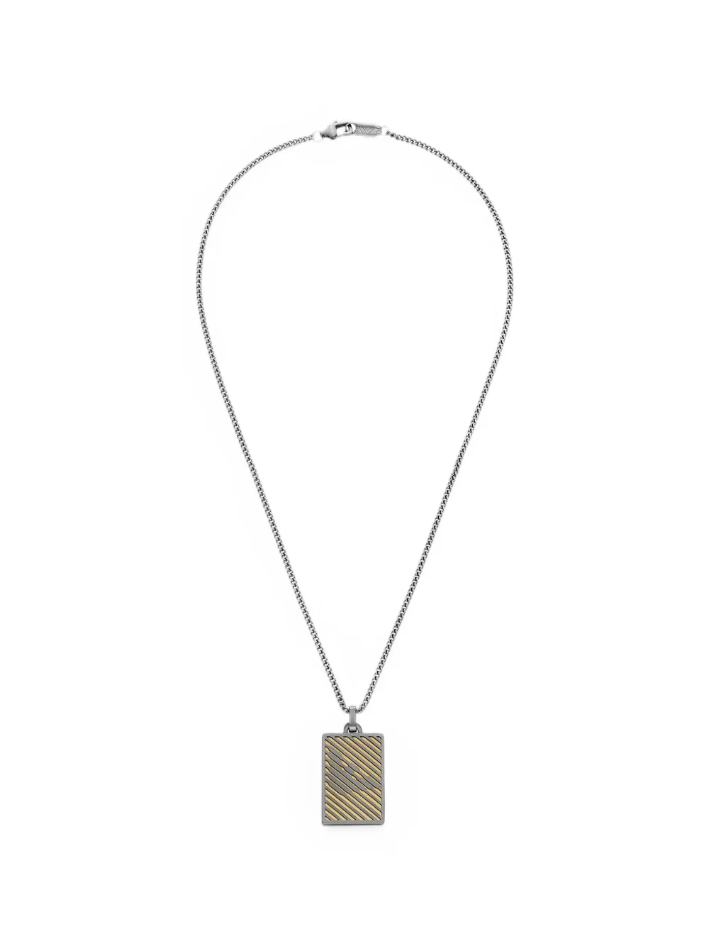 Emporio Armani two-tone stainless-steel dog-tag necklace - Grigio