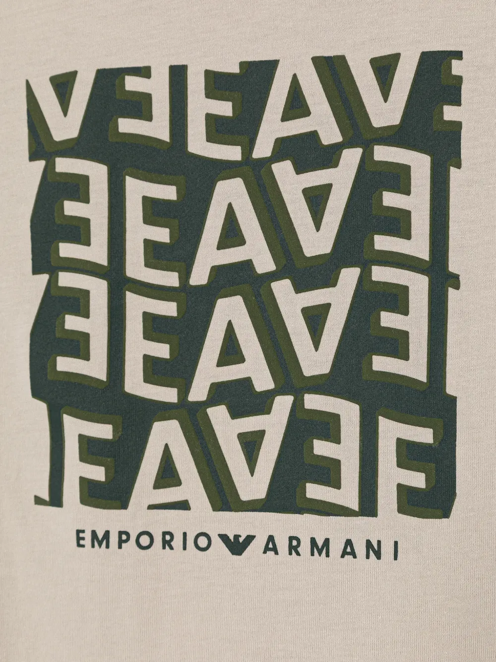 Emporio Armani Kids Twee T-shirt met ronde hals en logoprint Beige