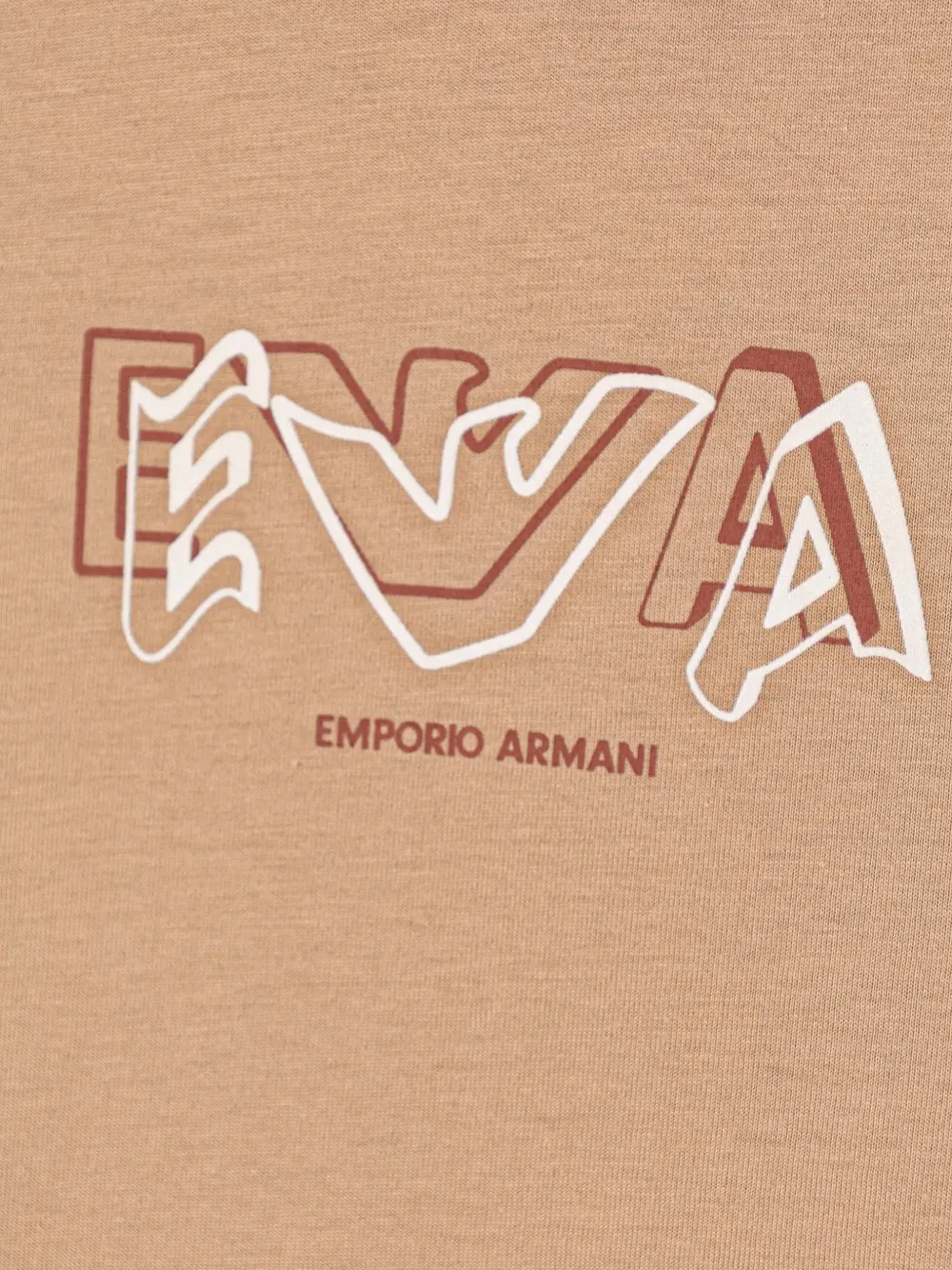 Emporio Armani Kids Twee T-shirt met ronde hals en logoprint Beige