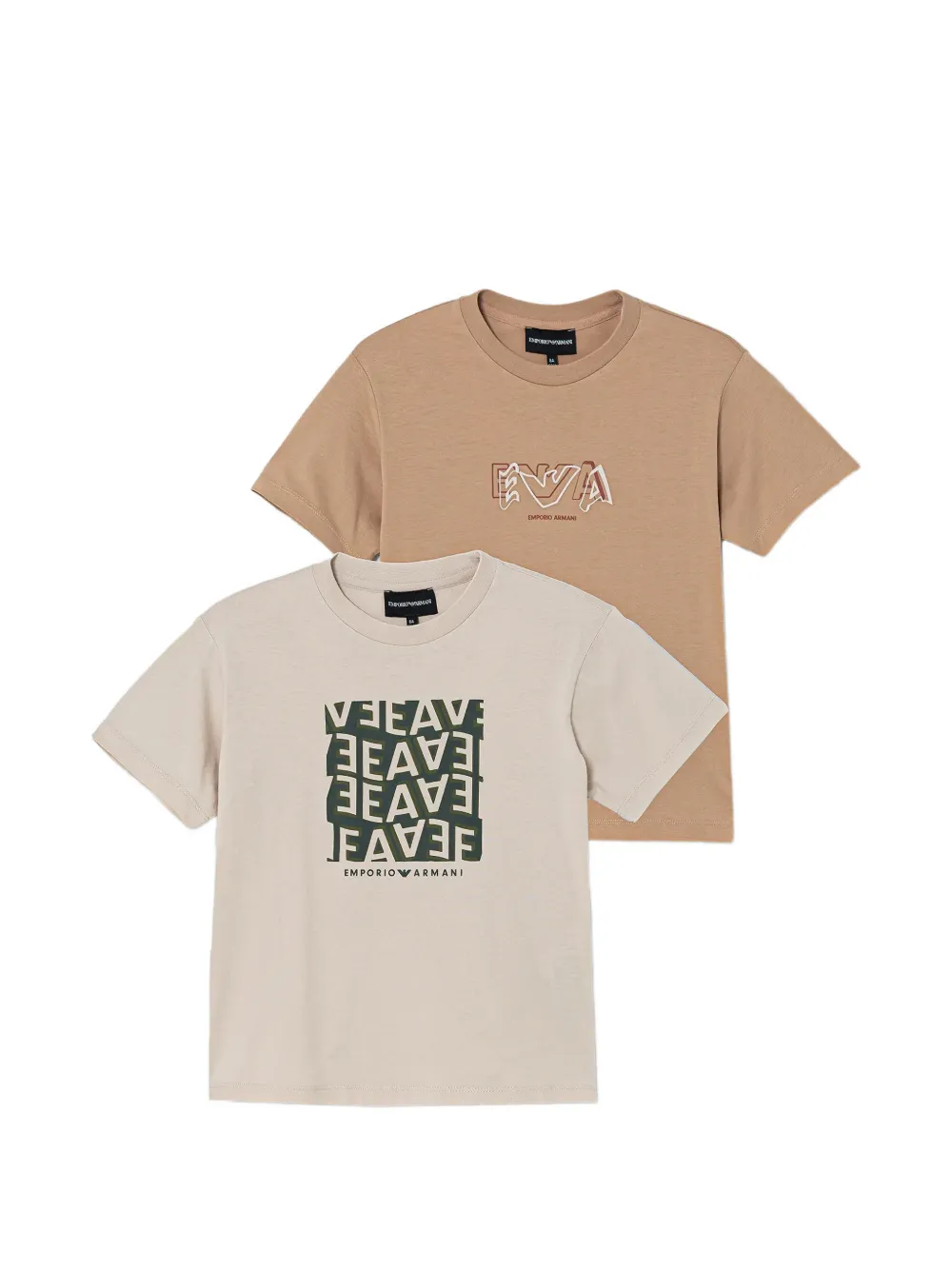 Emporio Armani logo-print crewneck T-shirt (set of two) - Toni neutri