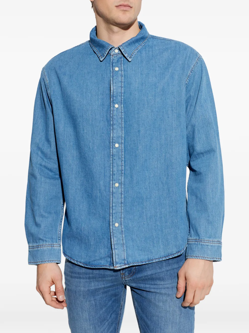  Frame Buttoned Cotton Shirt - Blue 