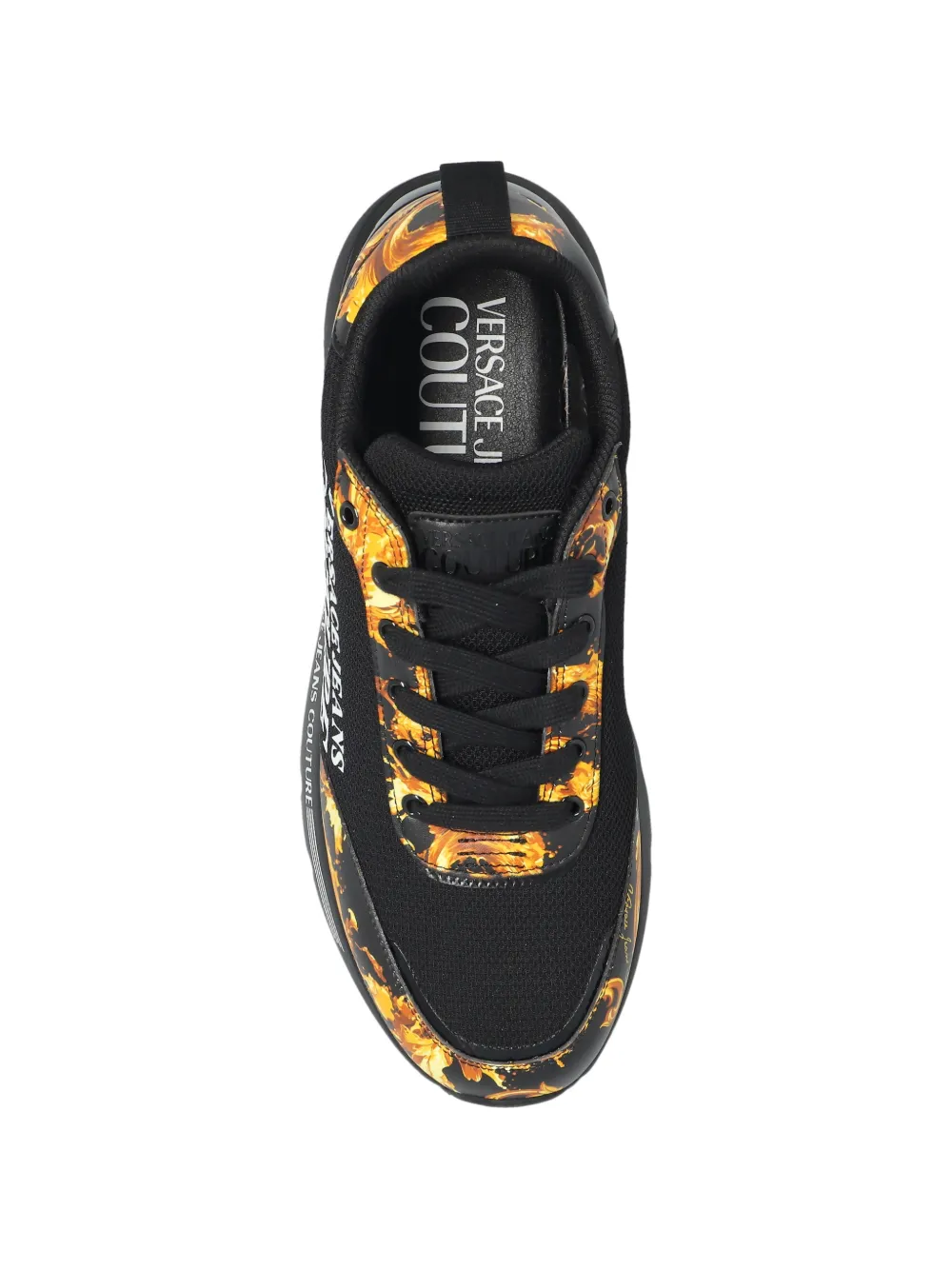 Versace Jeans Couture Dynamic baroque-print lace-up sneakers Zwart