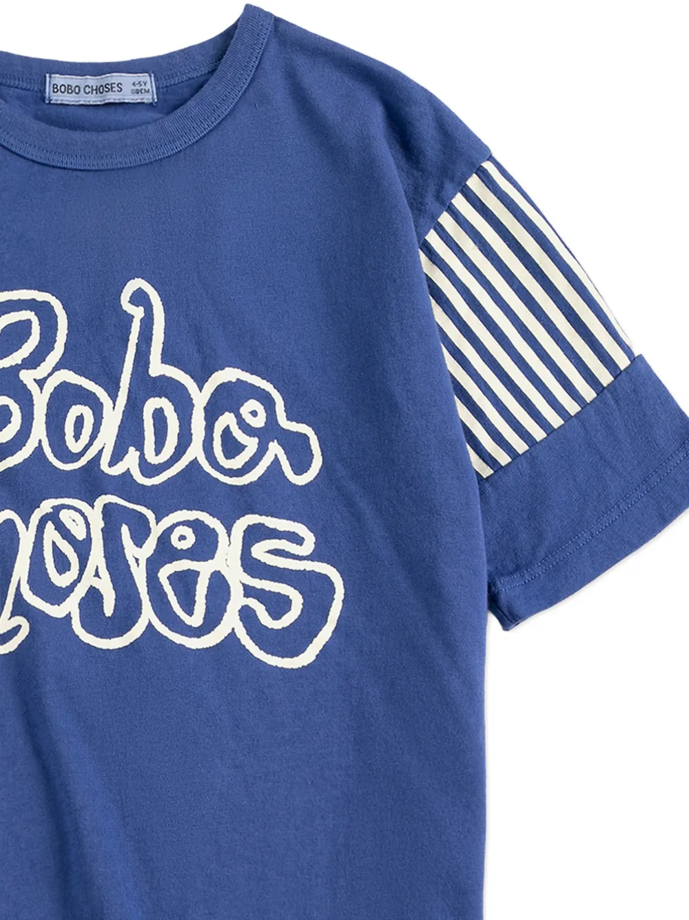 Bobo Choses T-shirt met gestreepte mouwen Blauw
