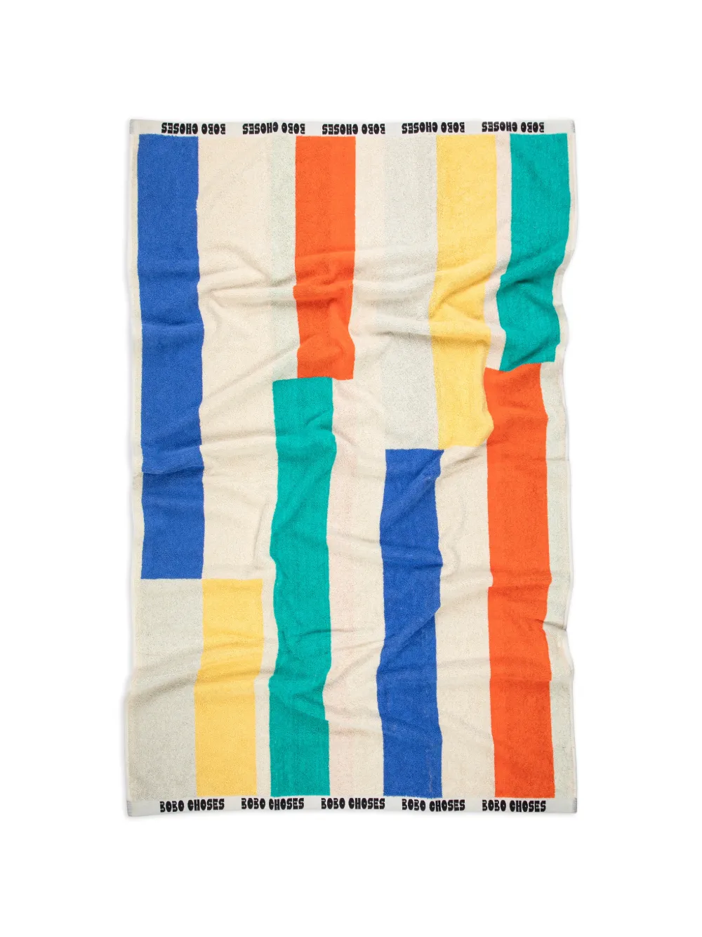 Bobo Choses striped logo-trim towel - Toni neutri